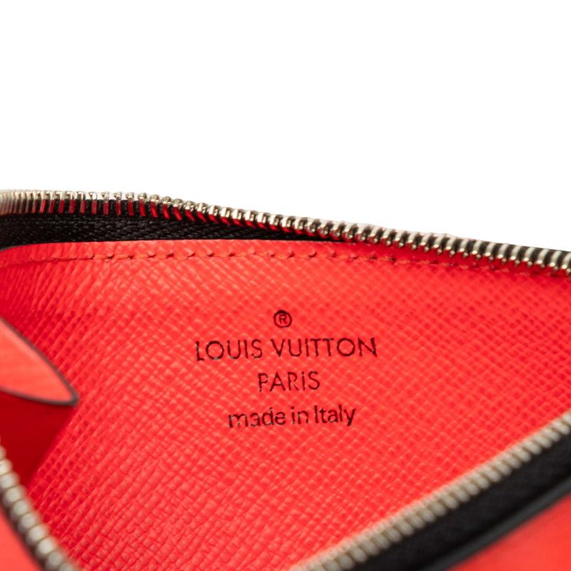 Louis Vuitton Monogram Taigarama Coin Card Holder Fragment Case Purse Rouge Red — view 5