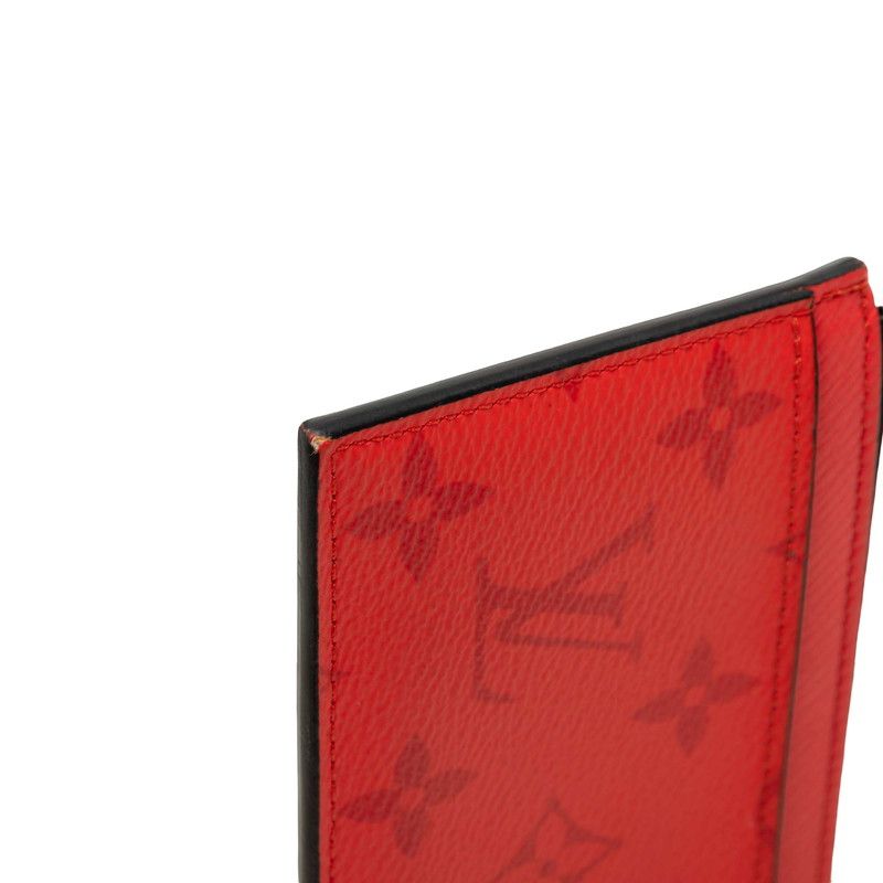 Louis Vuitton Monogram Taigarama Coin Card Holder Fragment Case Purse Rouge Red — view 6