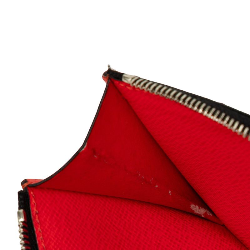 Louis Vuitton Monogram Taigarama Coin Card Holder Fragment Case Purse Rouge Red — view 7