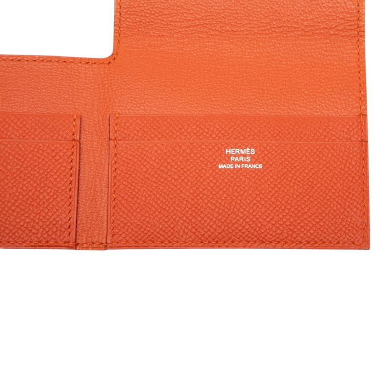 Hermes Kurnesee Folding Card Case Orange Veau Epsom — view 6