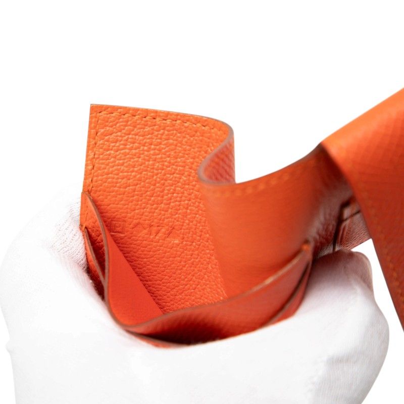 Hermes Kurnesee Folding Card Case Orange Veau Epsom — view 5