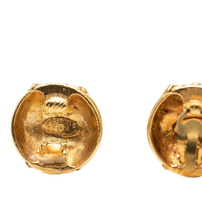 Chanel CC Logo Vintage Earrings 23 Gold Plated — view 3
