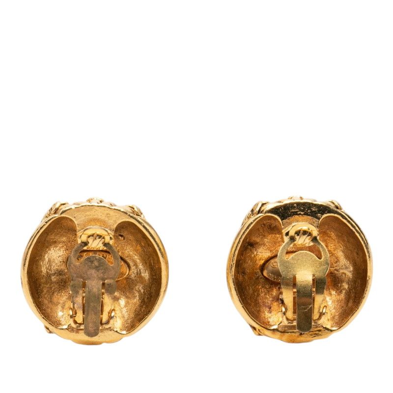Chanel CC Logo Vintage Earrings 23 Gold Plated — view 2