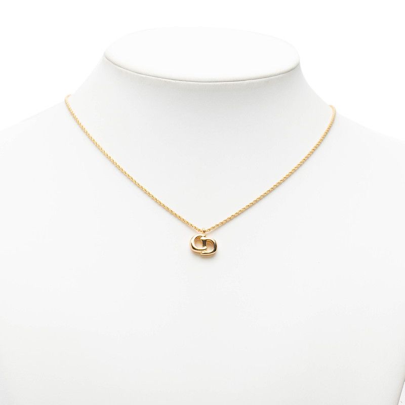 Dior CD Logo Necklace Gold Plated — view 6