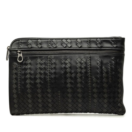 Bottega Veneta Intrecciato Clutch Black Leather