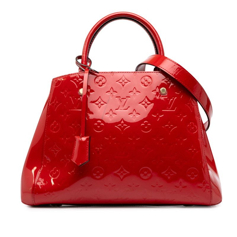 Louis Vuitton Monogram Vernis Montaigne MM 2-Way Shoulder Bag Cerise Patent