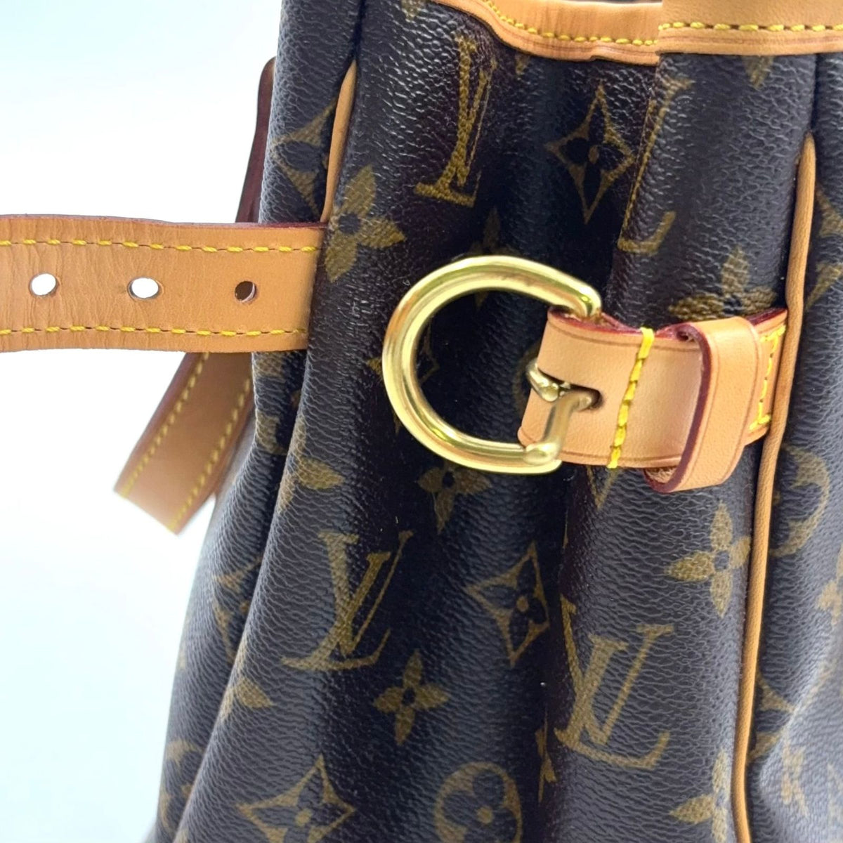 Louis Vuitton Batignolles Monogram Leather Brown Handbag Gold — view 7