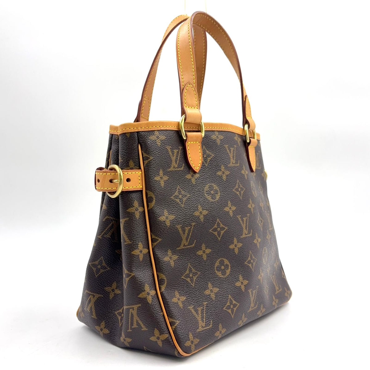 Louis Vuitton Batignolles Monogram Leather Brown Handbag Gold — view 2