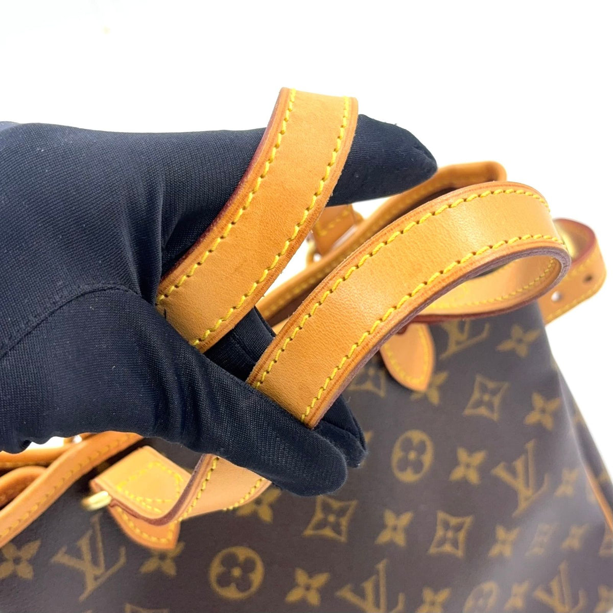 Louis Vuitton Batignolles Monogram Leather Brown Handbag Gold — view 8