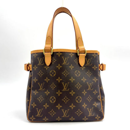 Louis Vuitton Batignolles Monogram Leather Brown Handbag Gold