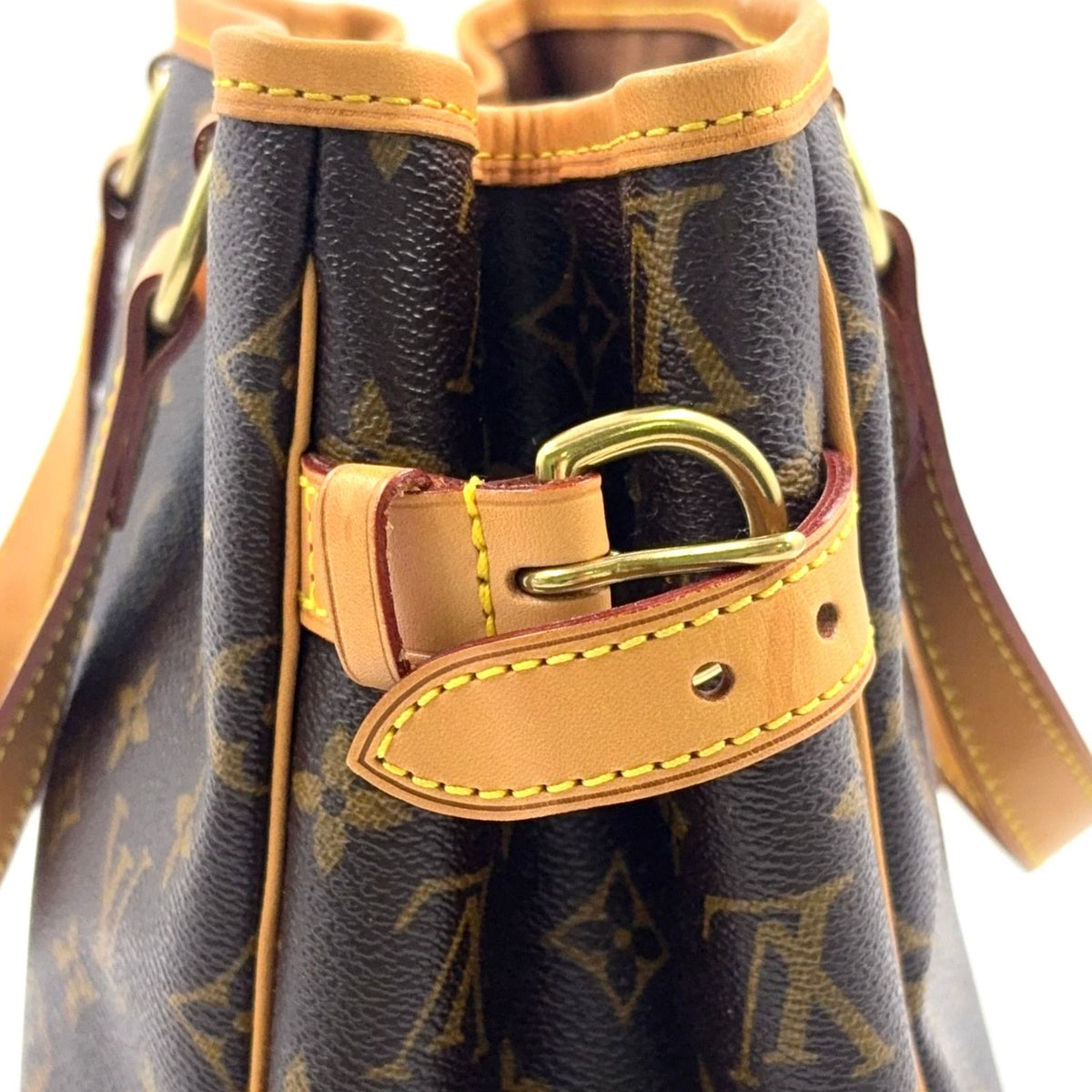 Louis Vuitton Batignolles Monogram Leather Brown Handbag Gold — view 6