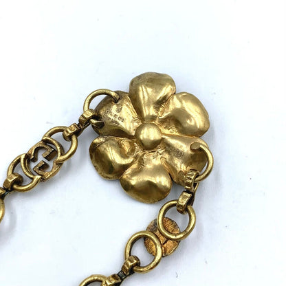 Gucci Interlocking G Flower Metal Gold Bracelet — view 2