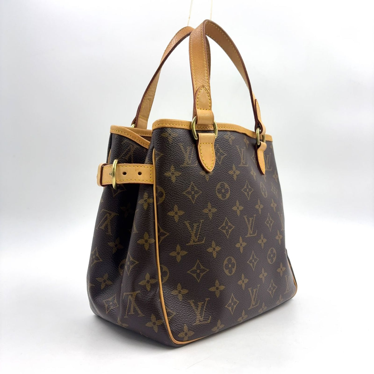 Louis Vuitton Batignolles Monogram Leather Brown Handbag Gold — view 2