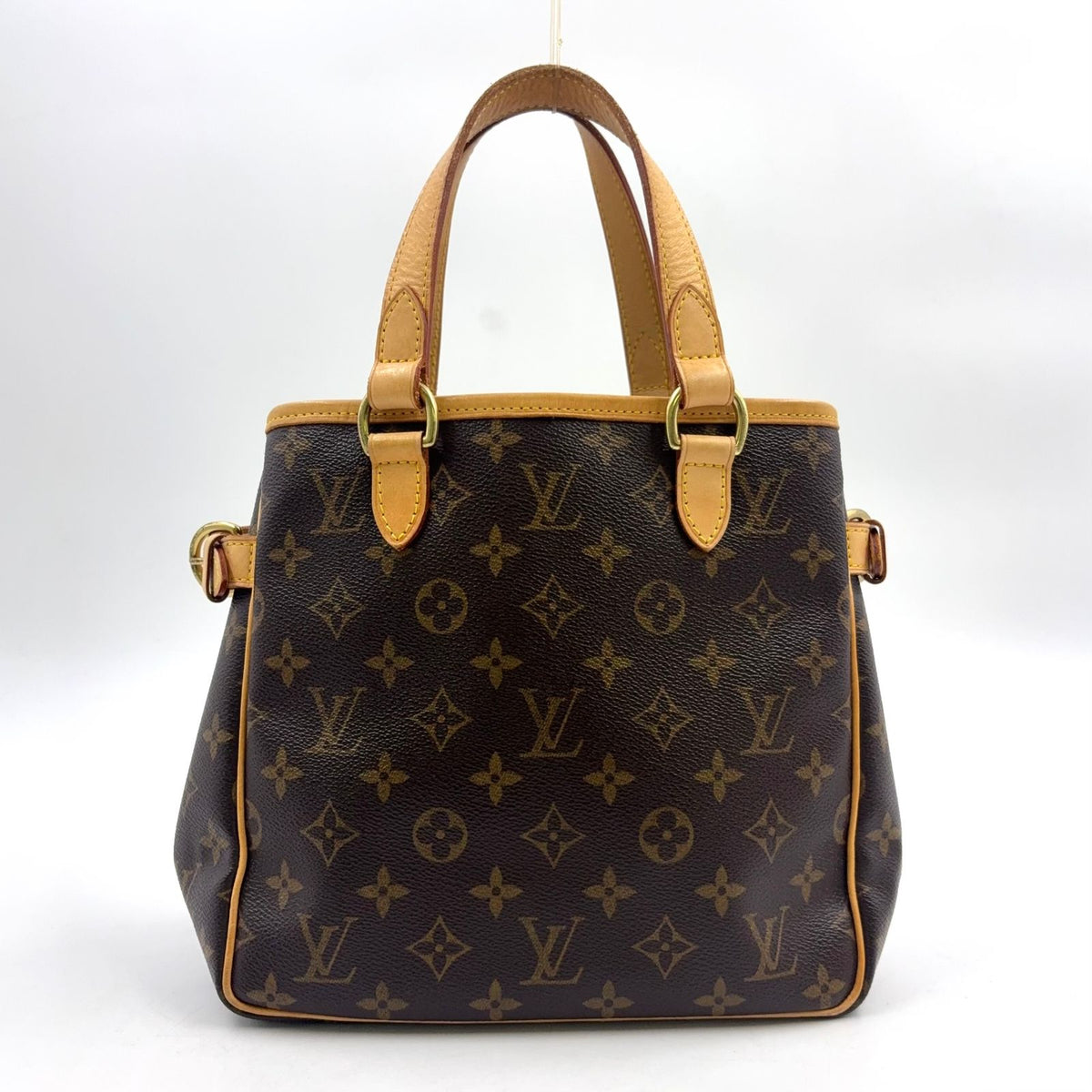 Louis Vuitton Batignolles Monogram Leather Brown Handbag Gold