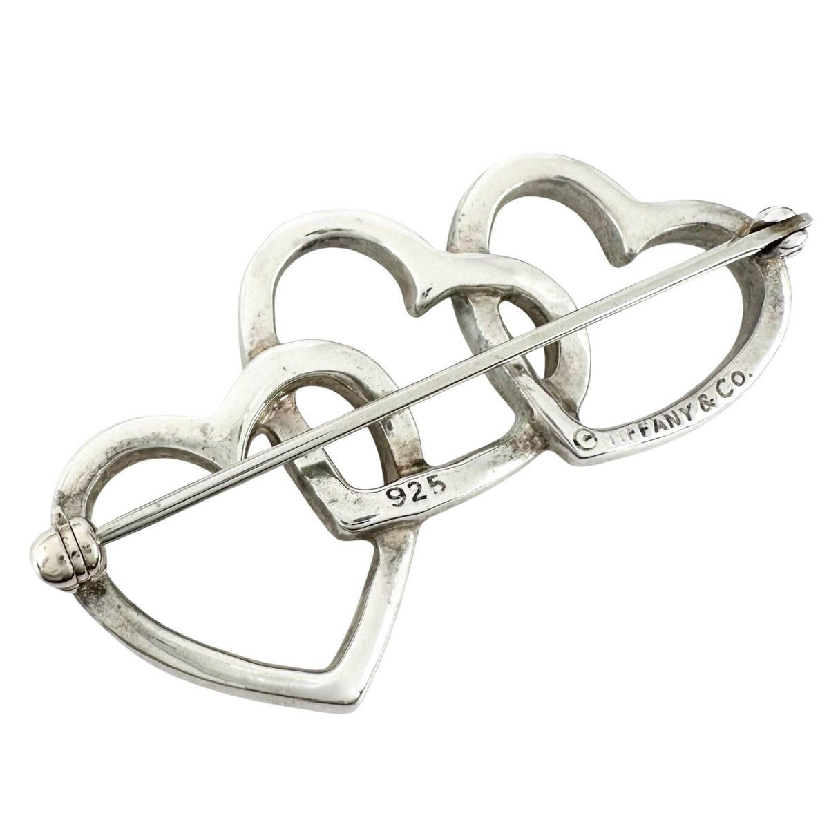 Tiffany & Co Triple Heart 925 Sterling Silver Brooch — view 2
