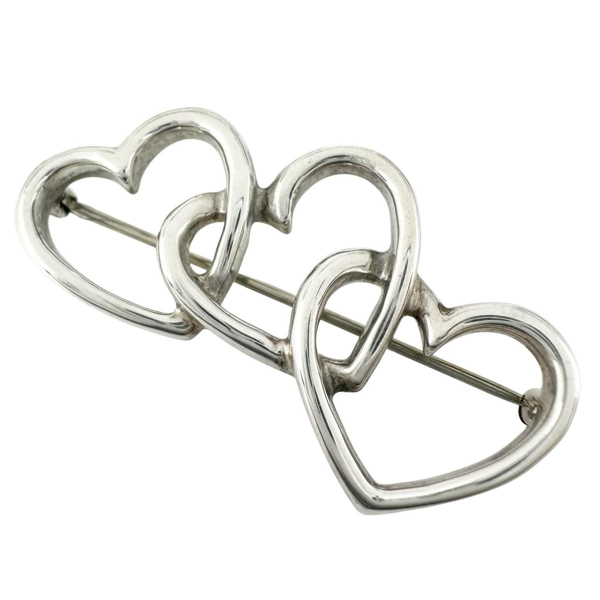 Tiffany & Co Triple Heart 925 Sterling Silver Brooch