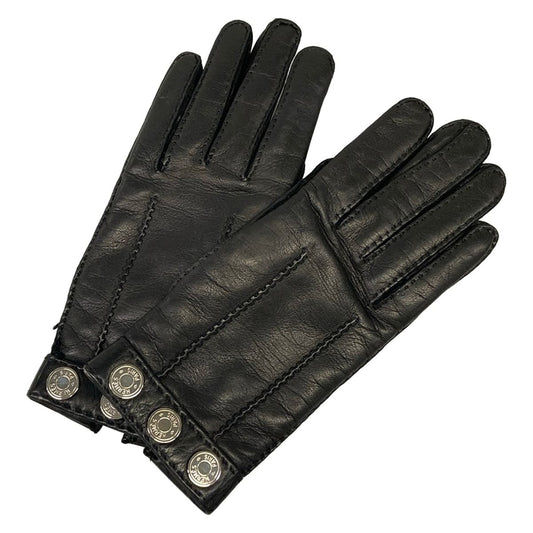 Hermes Gloves Black Leather