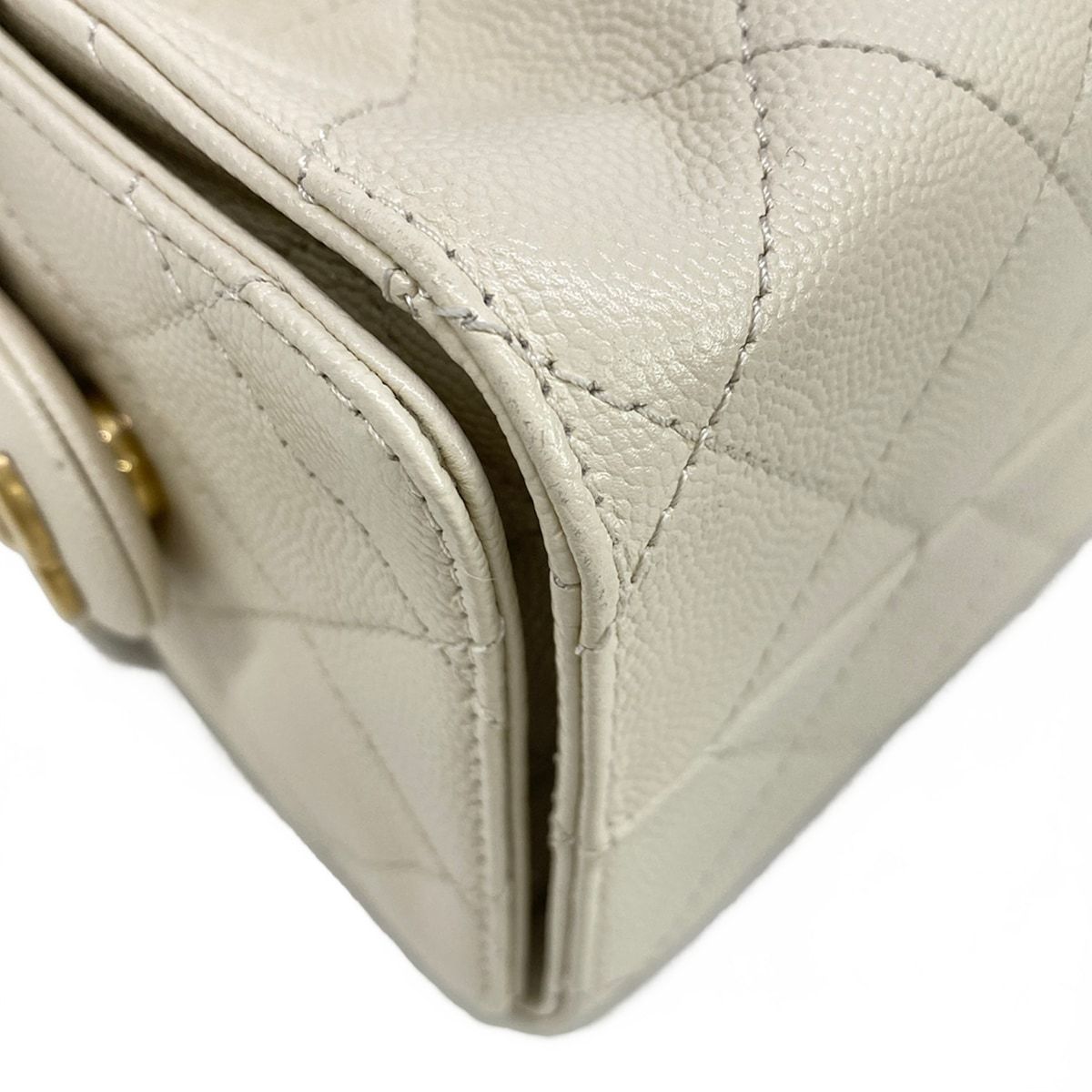 Chanel Shoulder Bag 25 Mini Ecru Vintage Gold Chain — view 6