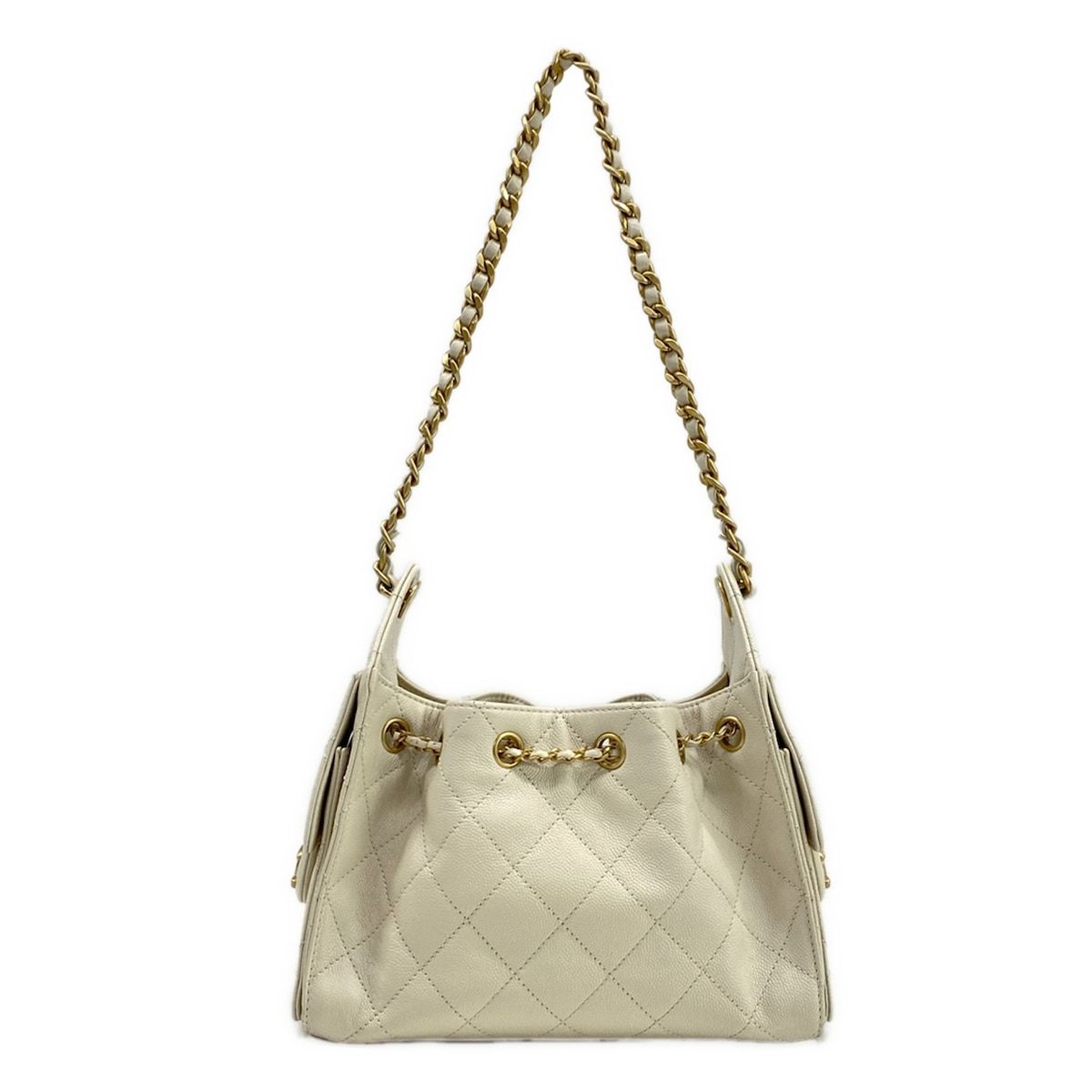 Chanel Shoulder Bag 25 Mini Ecru Vintage Gold Chain — view 3