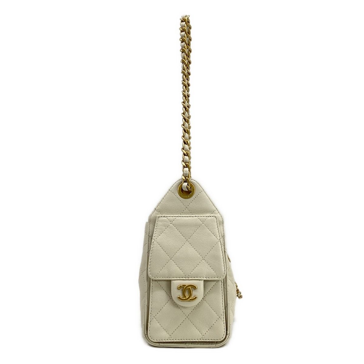 Chanel Shoulder Bag 25 Mini Ecru Vintage Gold Chain — view 2