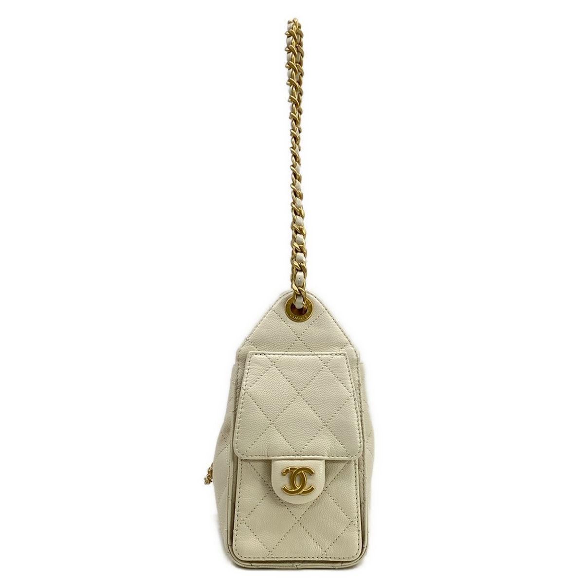 Chanel Shoulder Bag 25 Mini Ecru Vintage Gold Chain — view 4