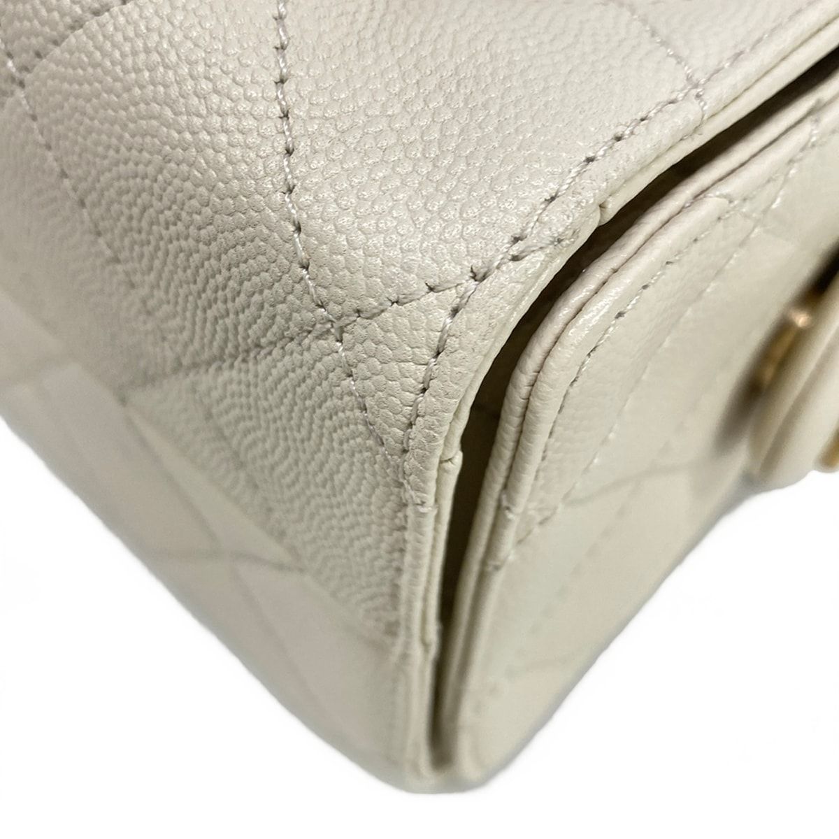 Chanel Shoulder Bag 25 Mini Ecru Vintage Gold Chain — view 7