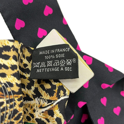 Hermes Scarf Twilly Black Gold Multi Jungle Love — view 3