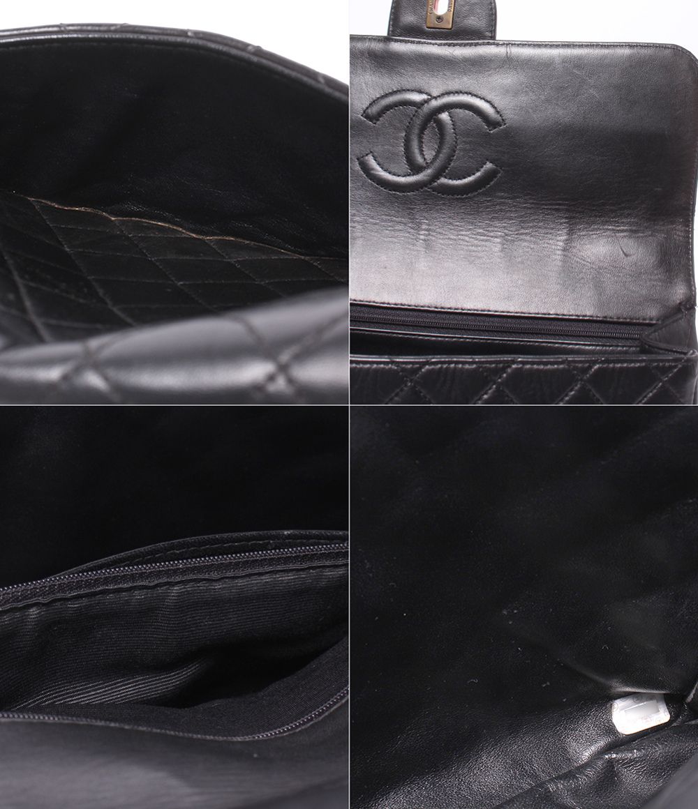 Chanel Chain Shoulder Bag Crossbody Gold Maxi Quilted Single Flap — view 8