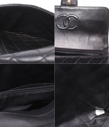 Chanel Chain Shoulder Bag Crossbody Gold Maxi Quilted Single Flap — view 8
