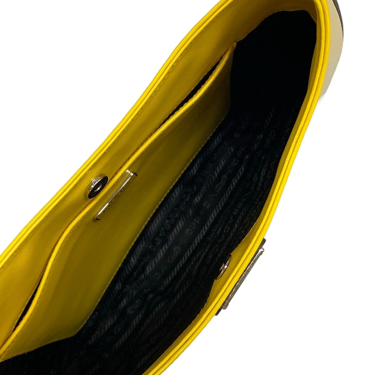 Prada Shoulder Bag Cleo Yellow Leather — view 7