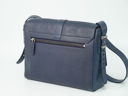 Bvlgari Leather Shoulder Bag Pochette Navy — view 2