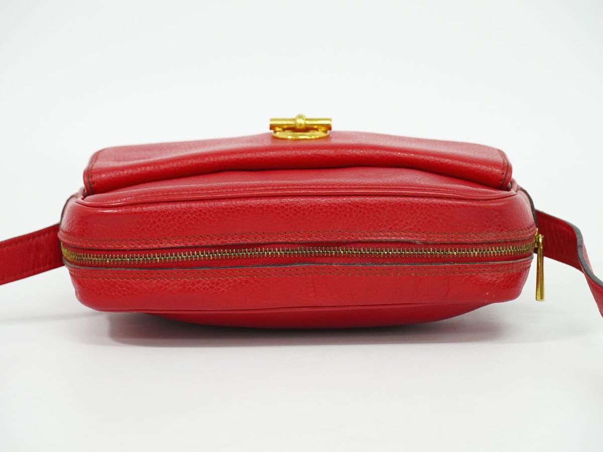 Celine Leather Shoulder Bag Pochette Red — view 5