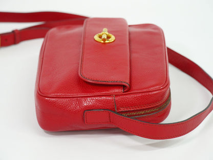Celine Leather Shoulder Bag Pochette Red — view 4