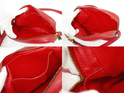 Celine Leather Shoulder Bag Pochette Red — view 8