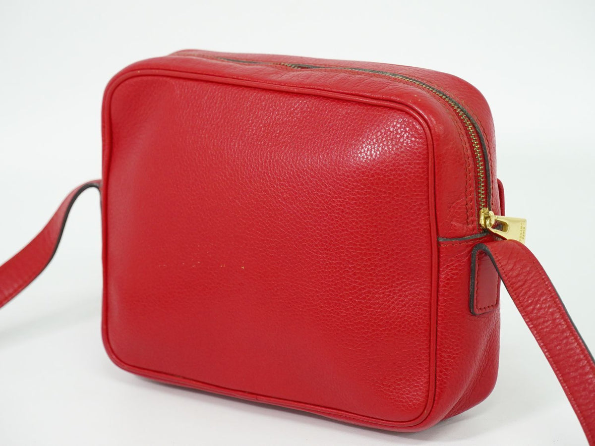 Celine Leather Shoulder Bag Pochette Red — view 2