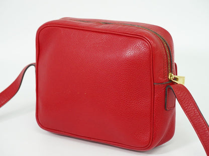 Celine Leather Shoulder Bag Pochette Red — view 2