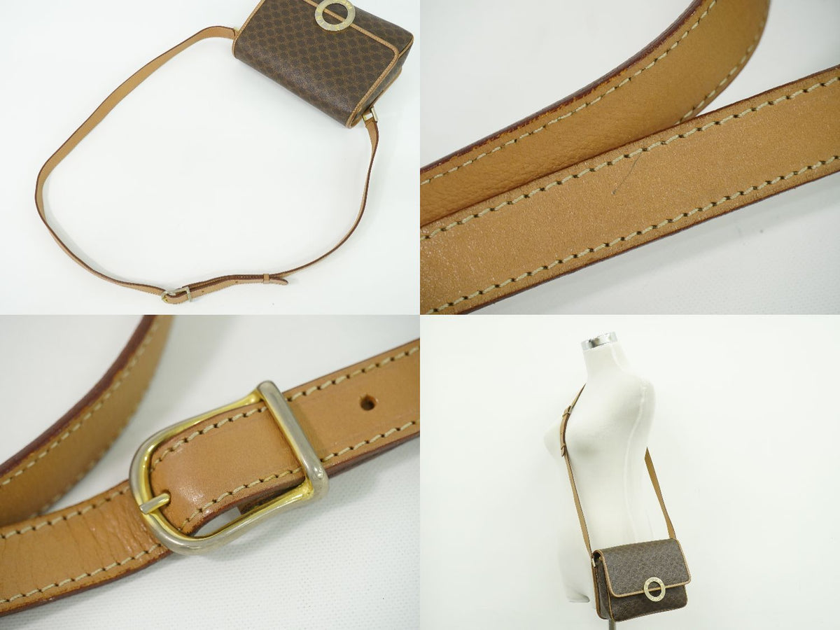Celine Macadam Shoulder Bag Pochette Brown — view 6