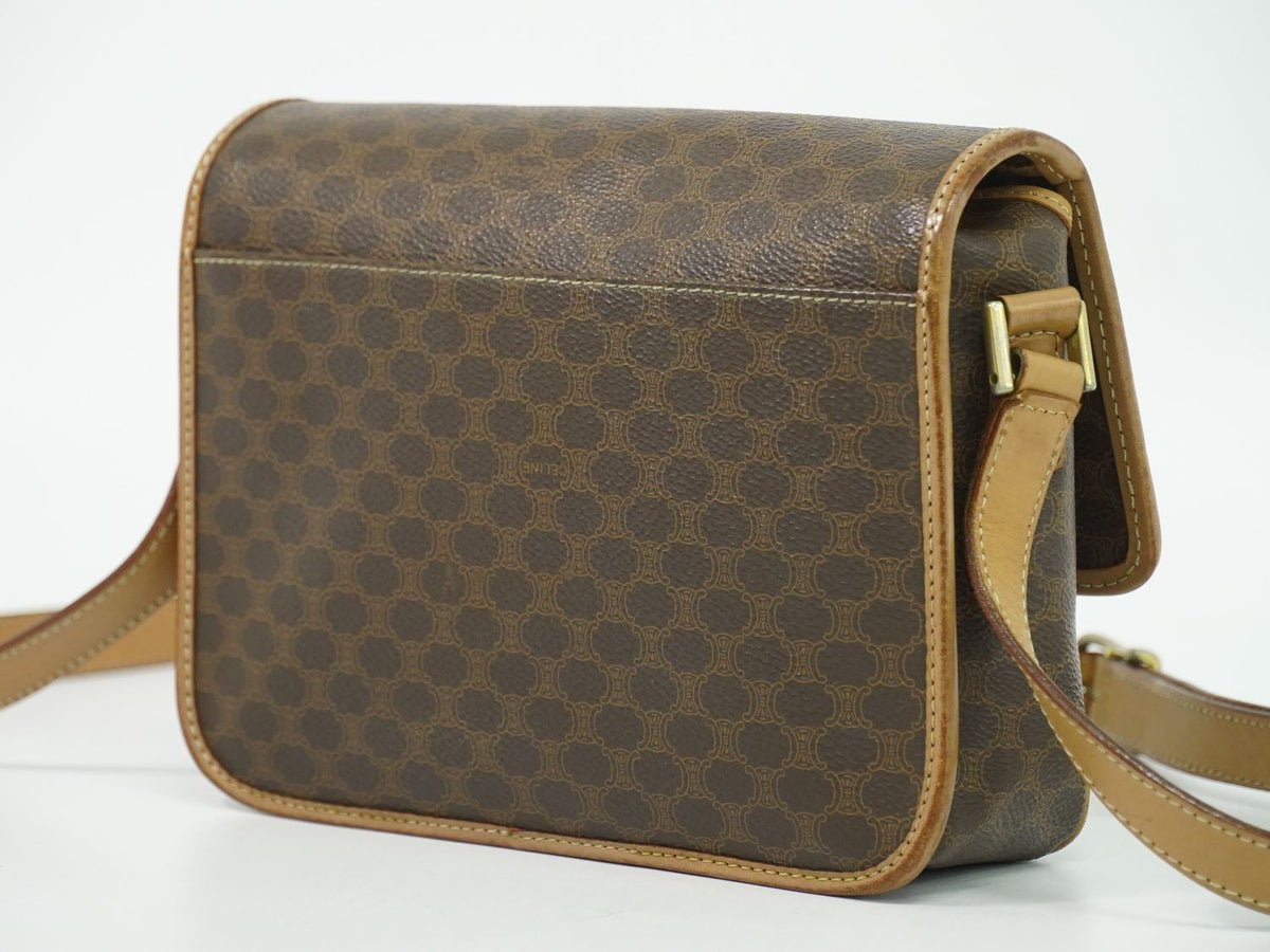 Celine Macadam Shoulder Bag Pochette Brown — view 2