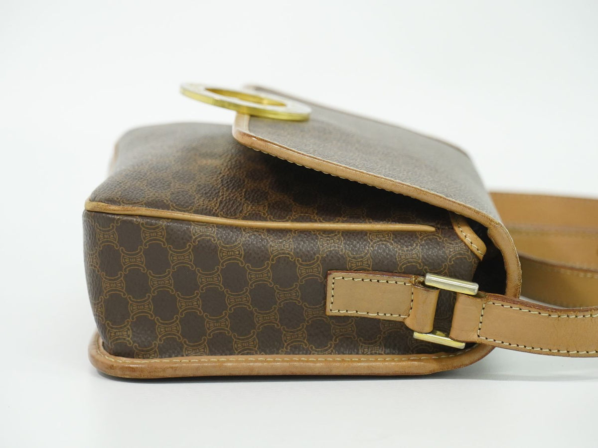 Celine Macadam Shoulder Bag Pochette Brown — view 4