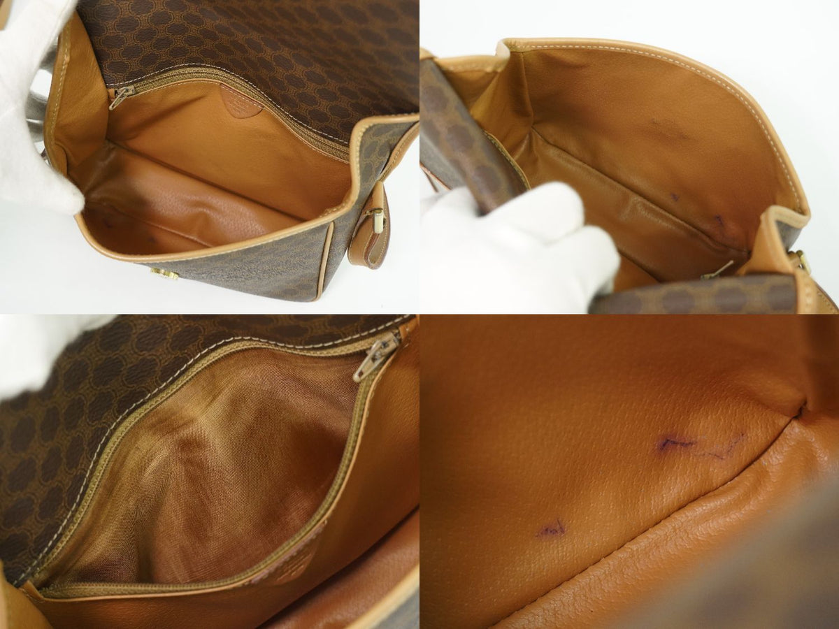 Celine Macadam Shoulder Bag Pochette Brown — view 8