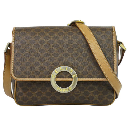 Celine Macadam Shoulder Bag Pochette Brown