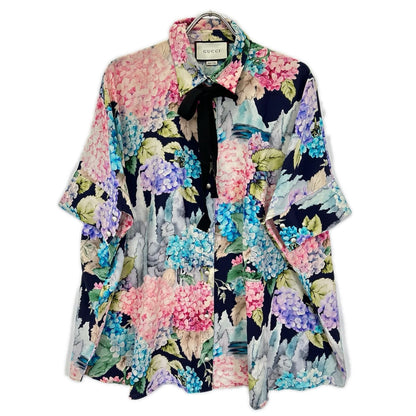 Gucci Flower Print Silk Blouse 48