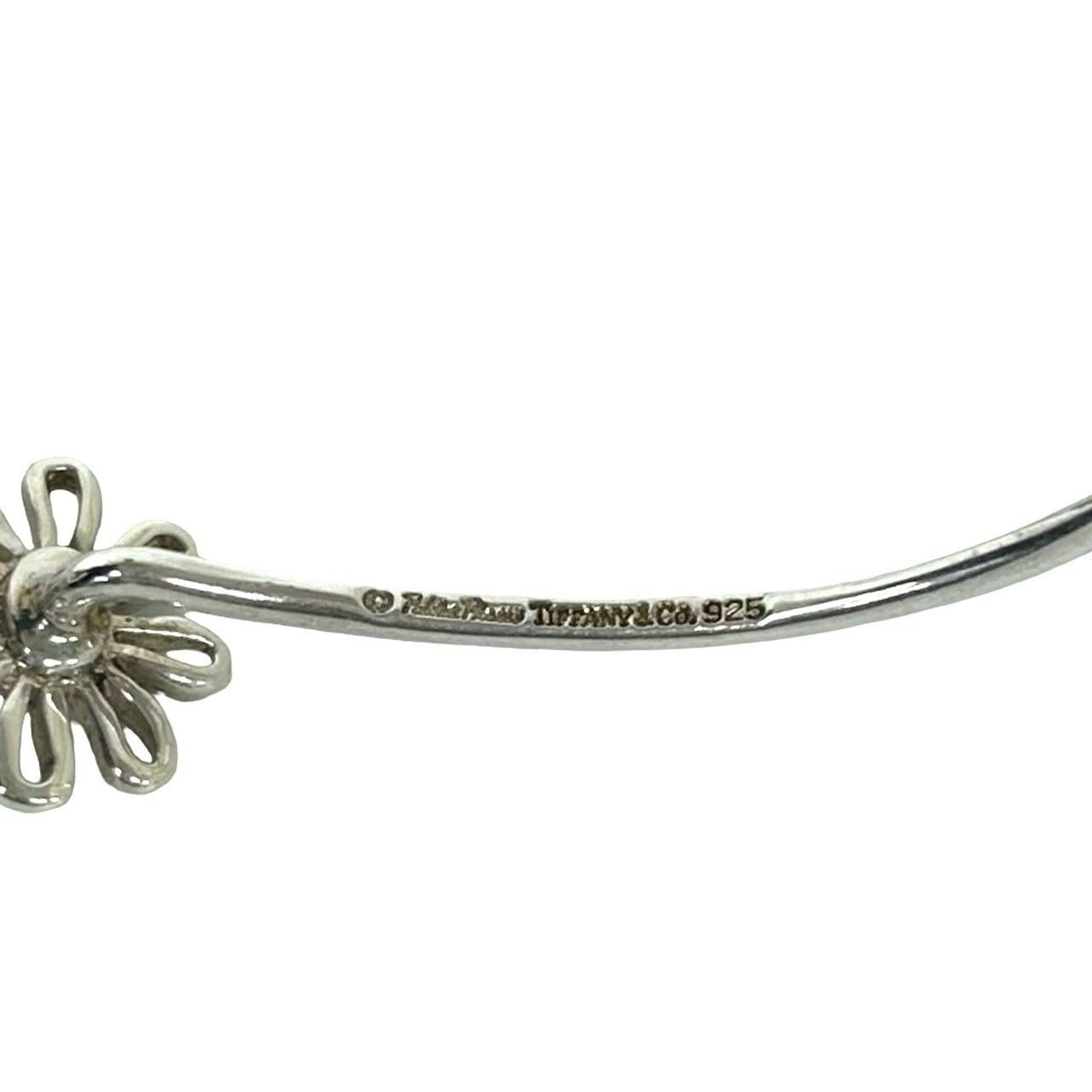 Tiffany & Co Daisy Motif 925 Sterling Silver Bracelet Bangle — view 3