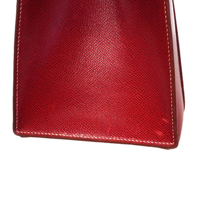 Hermes Handbag Drag 37 Courchevel Rouge Casaque Silver — view 6