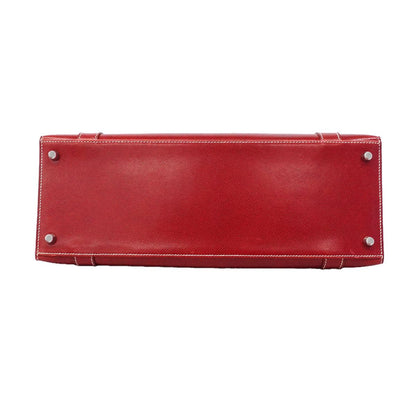Hermes Handbag Drag 37 Courchevel Rouge Casaque Silver — view 3