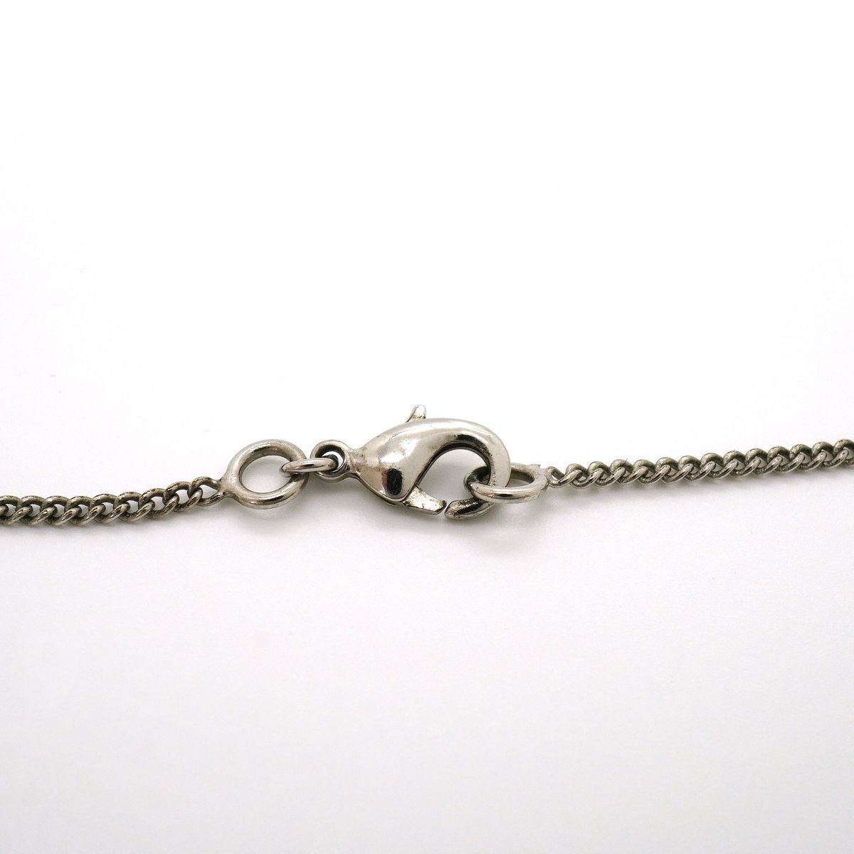 Chanel Necklace CC Logo Metal Rhinestone Silver — view 4