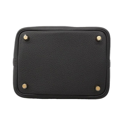 Hermes Handbag Picotin Lock PM Taurillon Clemence Bleu Nuit Gold — view 3