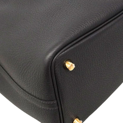 Hermes Handbag Picotin Lock PM Taurillon Clemence Bleu Nuit Gold — view 6