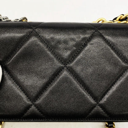 Chanel Handbag Chanel 19 Lambskin Black Gold Silver 2-Way Bag — view 6