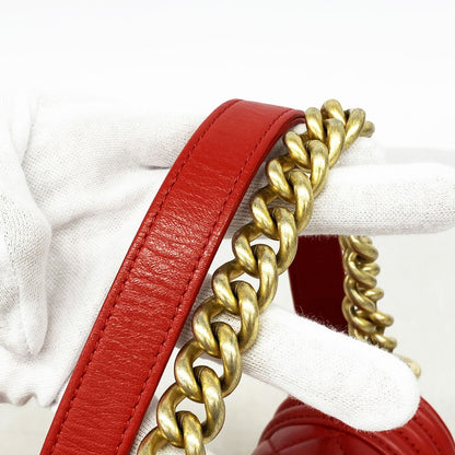 Chanel Shoulder Bag Boy Lambskin Red Gold — view 7